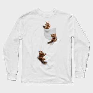 it play squirrels climbing in pocket chipmunks Long Sleeve T-Shirt